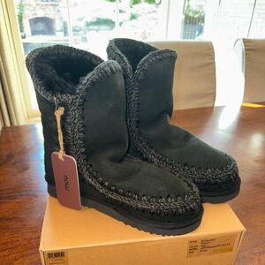 NEW Mou 24 Eskimo Black Shearling Boots - Size 41